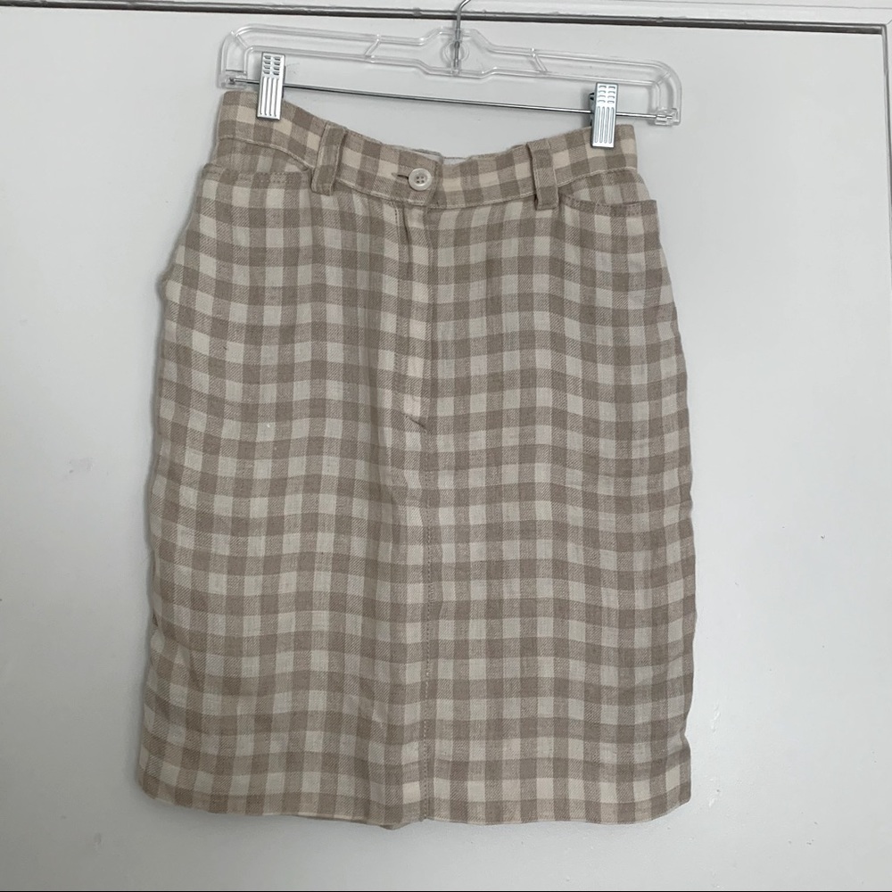 Vintage Linen Plaid skirt